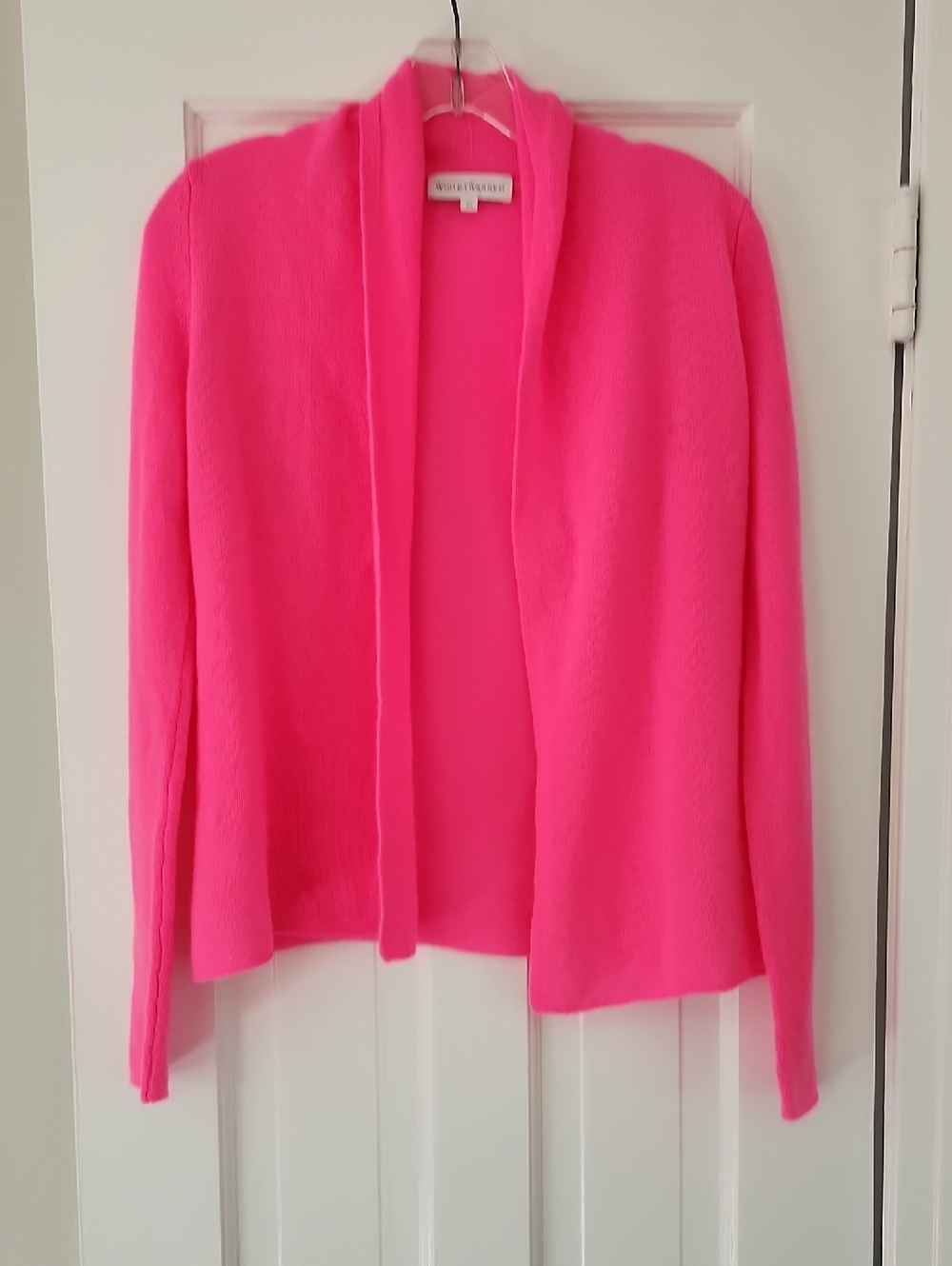 White+Whkte Neon Pink Open-Front Cardigan